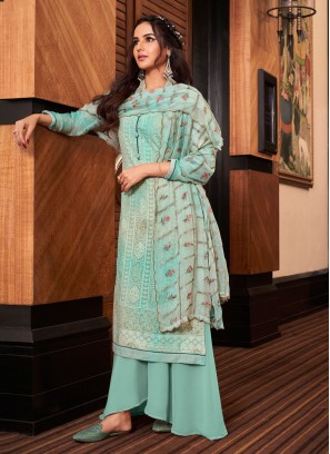Aristocratic Blue Embroidered Designer Pakistani Suit