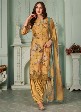 Aristocratic Mustard Patiala Salwar Suit