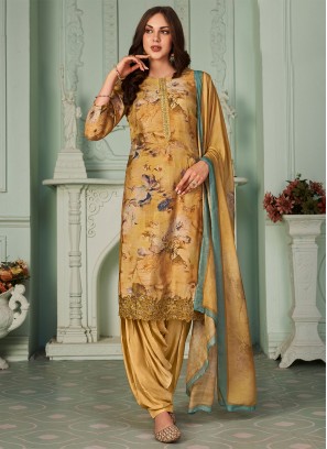 Aristocratic Mustard Patiala Salwar Suit