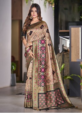 Aristocratic Satin Silk Multi Colour Designer Saree