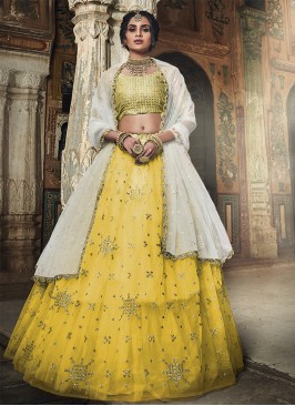 Arresting Embroidered Wedding A Line Lehenga Choli