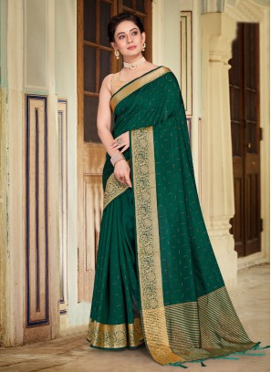 Art Banarasi Silk Classic Saree in Green