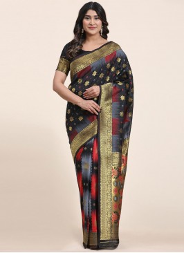 Art Banarasi Silk Zari Trendy Saree in Multi Colour