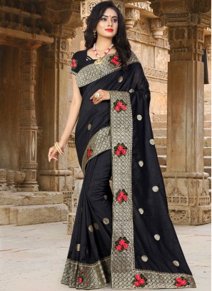 Art Silk Black Traditional Saree