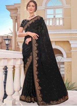 Art Silk Black Trendy Saree