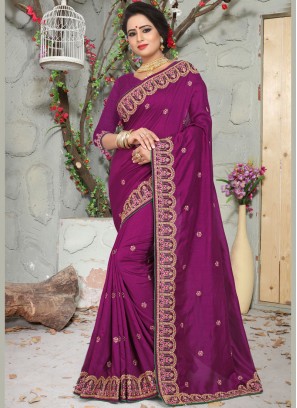 Art Silk Traditional Designer Saree in Wine