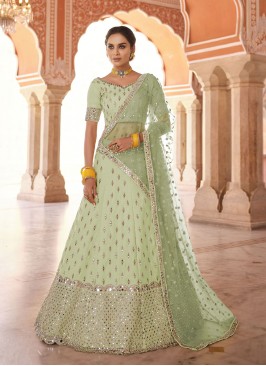 Art Silk Trendy Lehenga Choli in Green