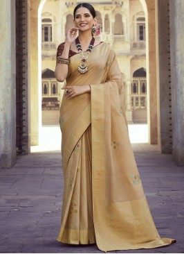 Art Silk Weaving Beige Trendy Saree