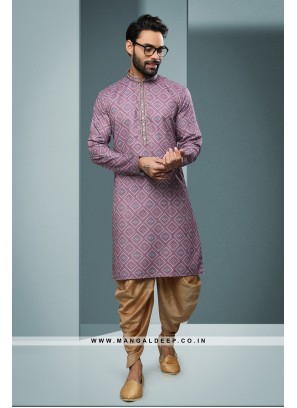 Artisanal Fusion Kurta Pyjama - Contemporary Print, Embellished with Mirror & Embroidery