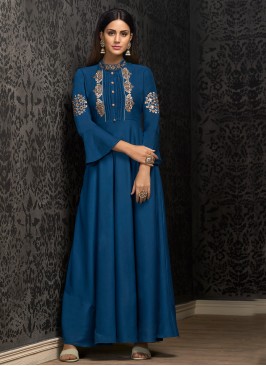 Artistic Blue Festival Designer Gown