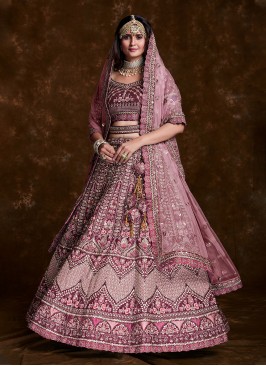 Artistic Rose Pink Engagement Trendy Lehenga Choli