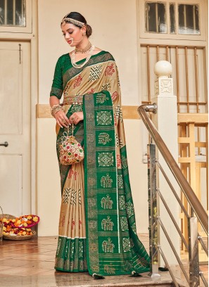 Astonishing Beige Party Saree