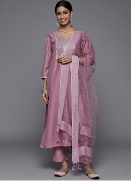 Astounding Lavender Readymade Salwar Kameez