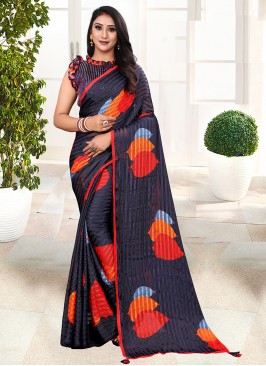 Attractive Blue Color Party Wear Saree