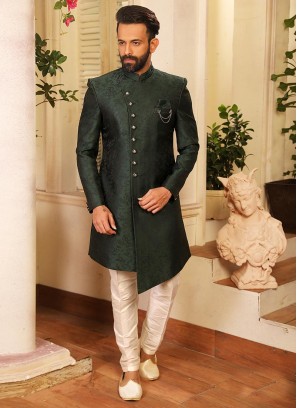 dark green indo western dress