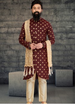 Attractive Marron and Gold Indo Western Ensemble