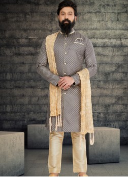 Attractive Grey and Gold Indo Western Ensemble