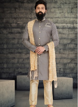 Attractive Grey and Gold Indo Western Ensemble