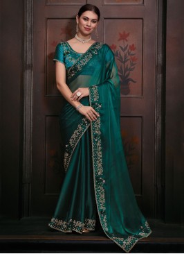 Attractive Satin Party Contemporary Saree