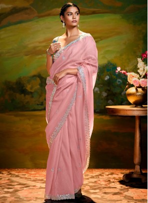 Auspicious Fancy Fabric Peach Traditional Saree