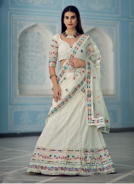 Auspicious Thread Off White Lehenga Choli