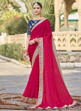 Awesome Embroidered Georgette Traditional Saree