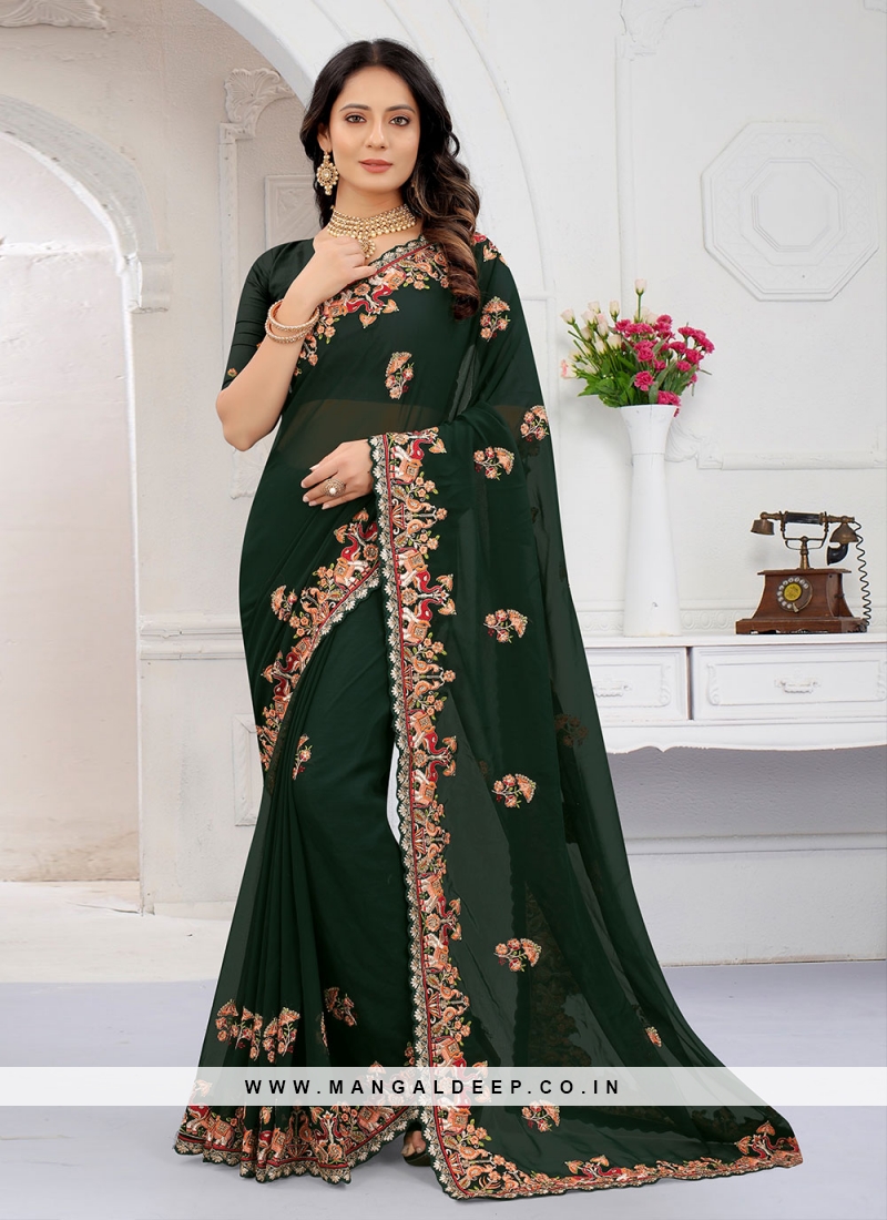 Awesome Georgette Wedding Traditional Designer Saree