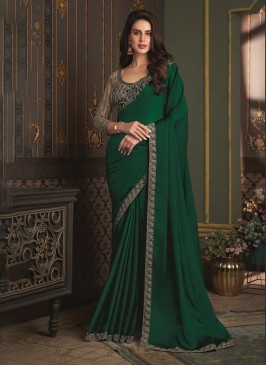 Awesome Green Reception Trendy Saree