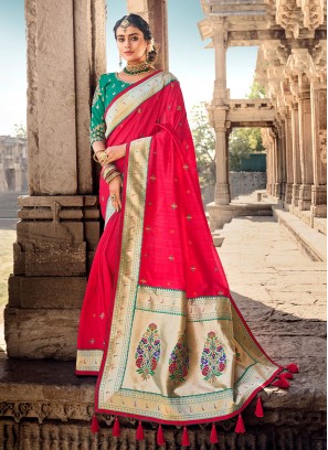 Banarasi Silk Classic Designer Saree in Red