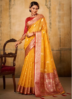 Banarasi Silk Classic Saree in Mustard