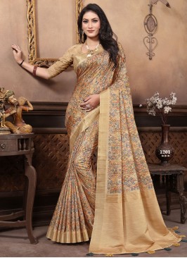 Banarasi Silk Gold Contemporary Style Saree