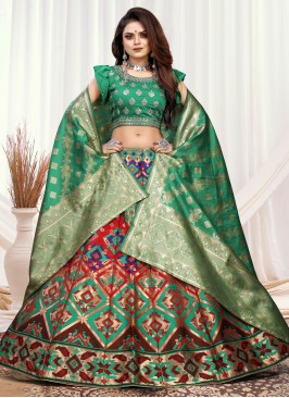 Banarasi Silk Multi Colour A Line Lehenga Choli