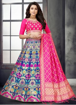 Banarasi Silk Multi Colour A Line Lehenga Choli