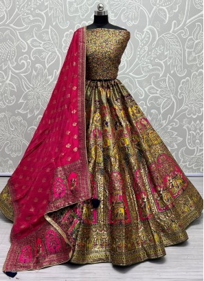Banarasi Silk Multi Colour Diamond Trendy Lehenga Choli