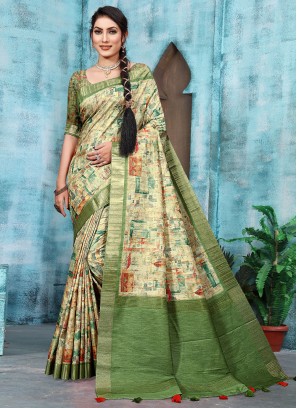 Banarasi Silk Saree in Green
