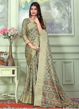 Banarasi Silk Weaving Saree in Sea Green