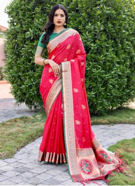 Banarasi Silk Weaving Trendy Saree in Pink