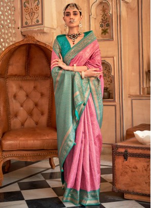 Banarasi Silk Weaving Trendy Saree in Pink