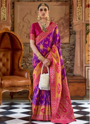 Banarasi Silk Weaving Trendy Saree in Purple
