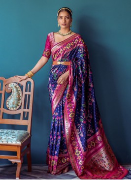 Banarasi Silk Zari Blue Saree