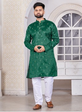 Banglori Silk Kurta in Green