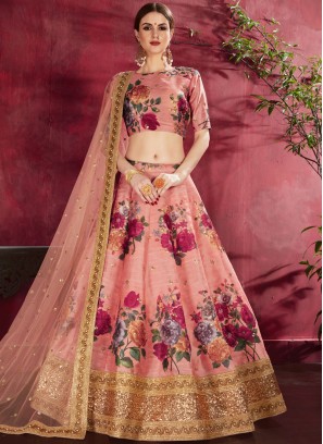 Banglori Silk Peach Designer Lehenga Choli