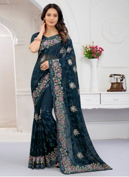 Baronial Morpeach  Mirror Contemporary Saree