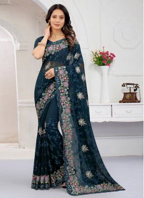 Baronial Morpeach  Mirror Contemporary Saree