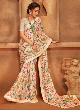 Baronial Multi Colour Net Trendy Saree