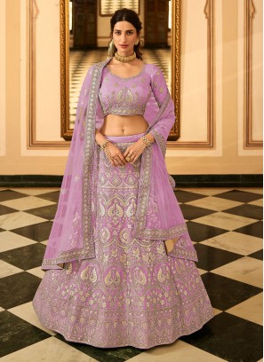 Baronial Organza Sequins Lavender Lehenga Choli