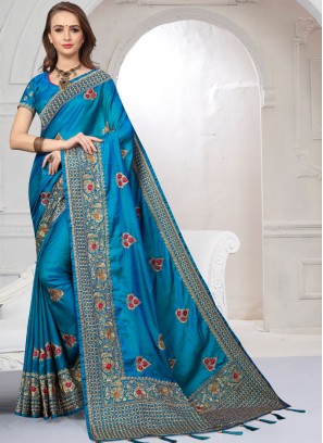 Beauteous Blue Classic Saree