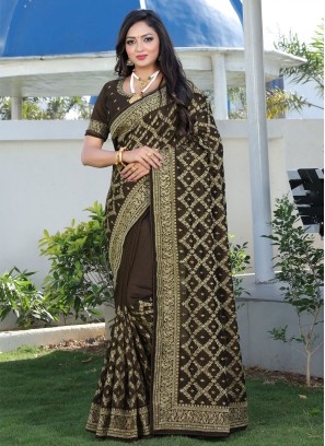 Beauteous Embroidered Traditional Designer Saree