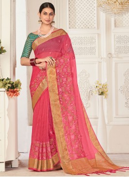 Beauteous Organza Embroidered Classic Saree
