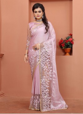 Beauteous Stone Lavender Contemporary Saree